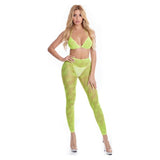 All About Leaf Bra Set Green - Lingerie