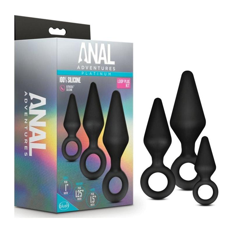 Anal Adventures Platinum Silicone Loop Plug Kit - Naughty by Nature Adult Store