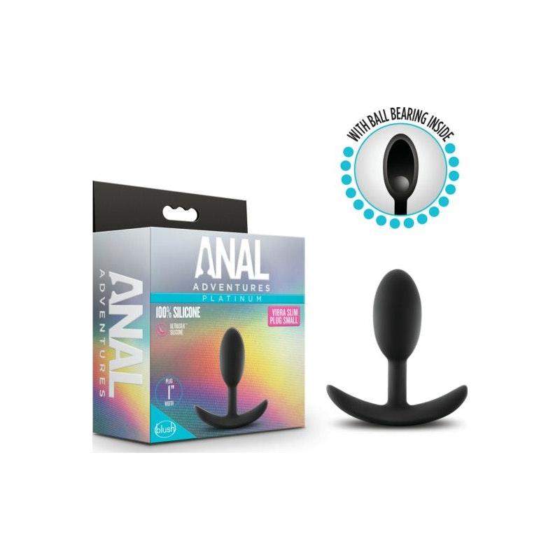 Anal Adventures Platinum Silicone Vibra Slim Plug Small - Naughty by Nature Adult Store