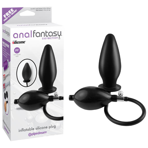 Anal Fantasy Collection Inflatable Silicone Plug - Black 10.8 cm (4.25'') Inflatable Butt Plug - Anal Toys