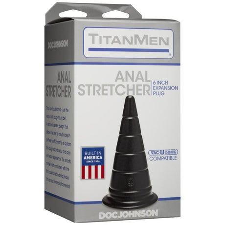 Anal Stretcher 6in Expansion Plug Black - Adult Toys