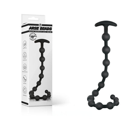 Arse Beads - Black 48 cm Silicone Anal Beads - ANAL TOYS