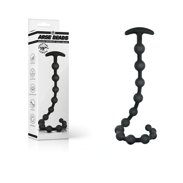 Arse Beads - Black 48 cm Silicone Anal Beads - ANAL TOYS