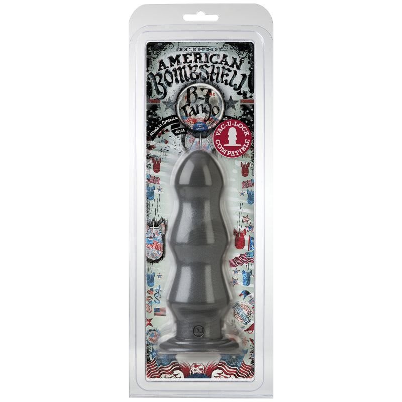 B - 7 Tango 7in Anal Dildo Gun Metal - Adult Toys