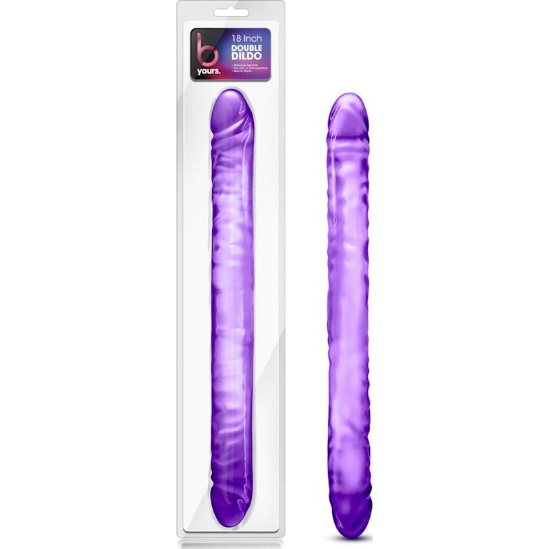 B Yours Double Dildo Purple 18in - Naughty by Nature Adult Store