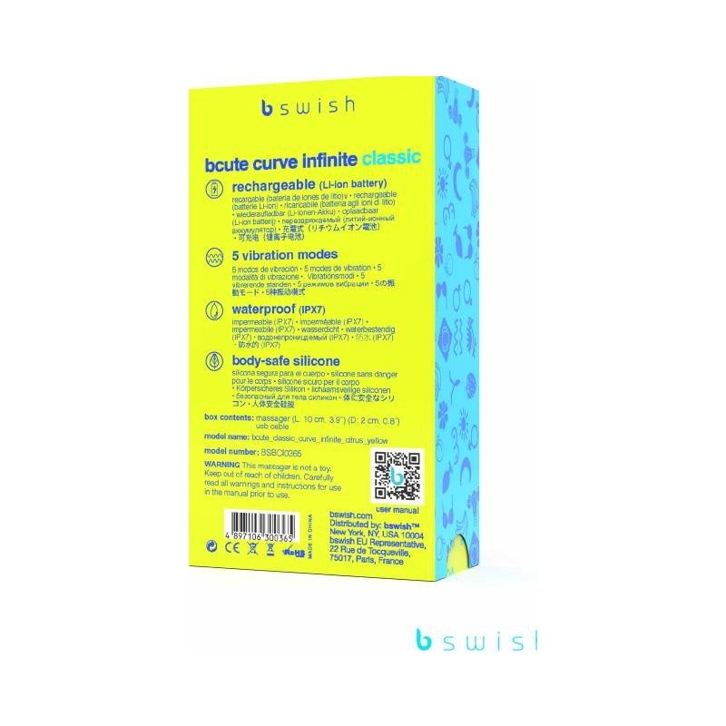 Bcute Curve Infinite Classic Citrus Yellow - Adult Toys