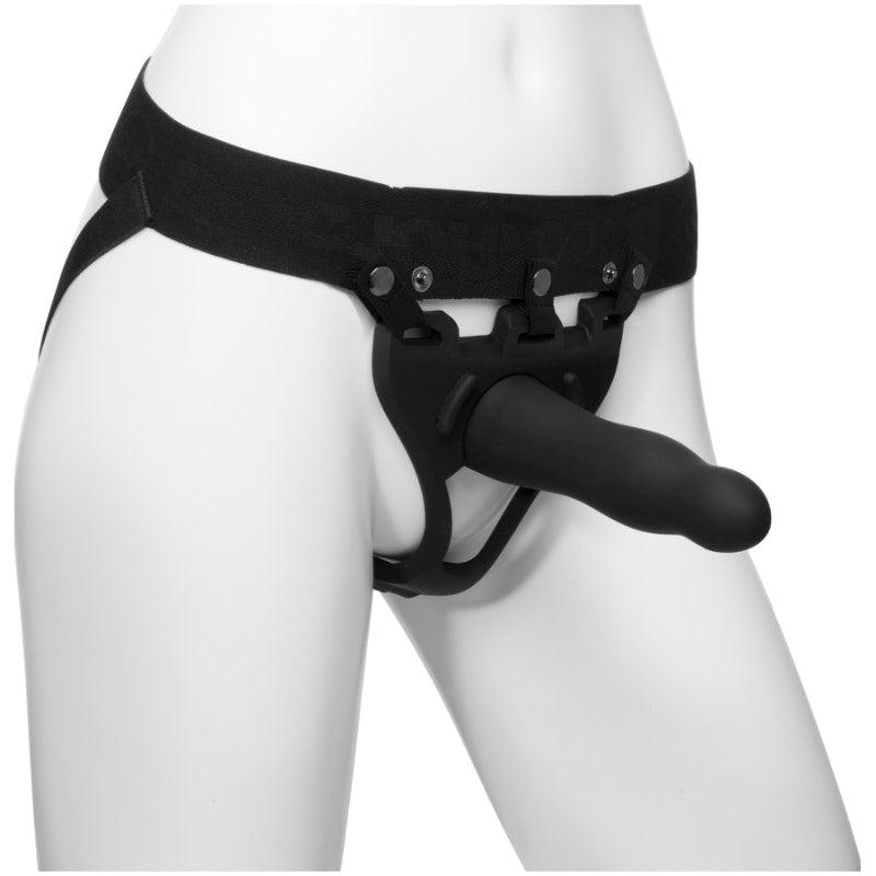 Be Daring 7in Bulbed Dong 2 Pc Hollow Silicone Strap - On Set - Adult Toys
