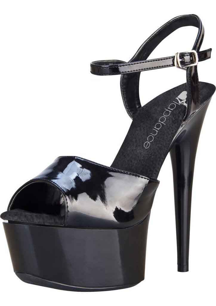 Black Platform Sandal With Quick Release Strap 6in Heel - Naughty by Nature Adult Store