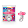 Blush Novelties Delight Vibrating C - Ring – Clear/Pink TPE Cock Ring - COCK RINGS