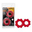 Blush Stay Hard Nutz Red Cock Rings – Stretchy TPE C - Ring Set of 2 - COCK RINGS