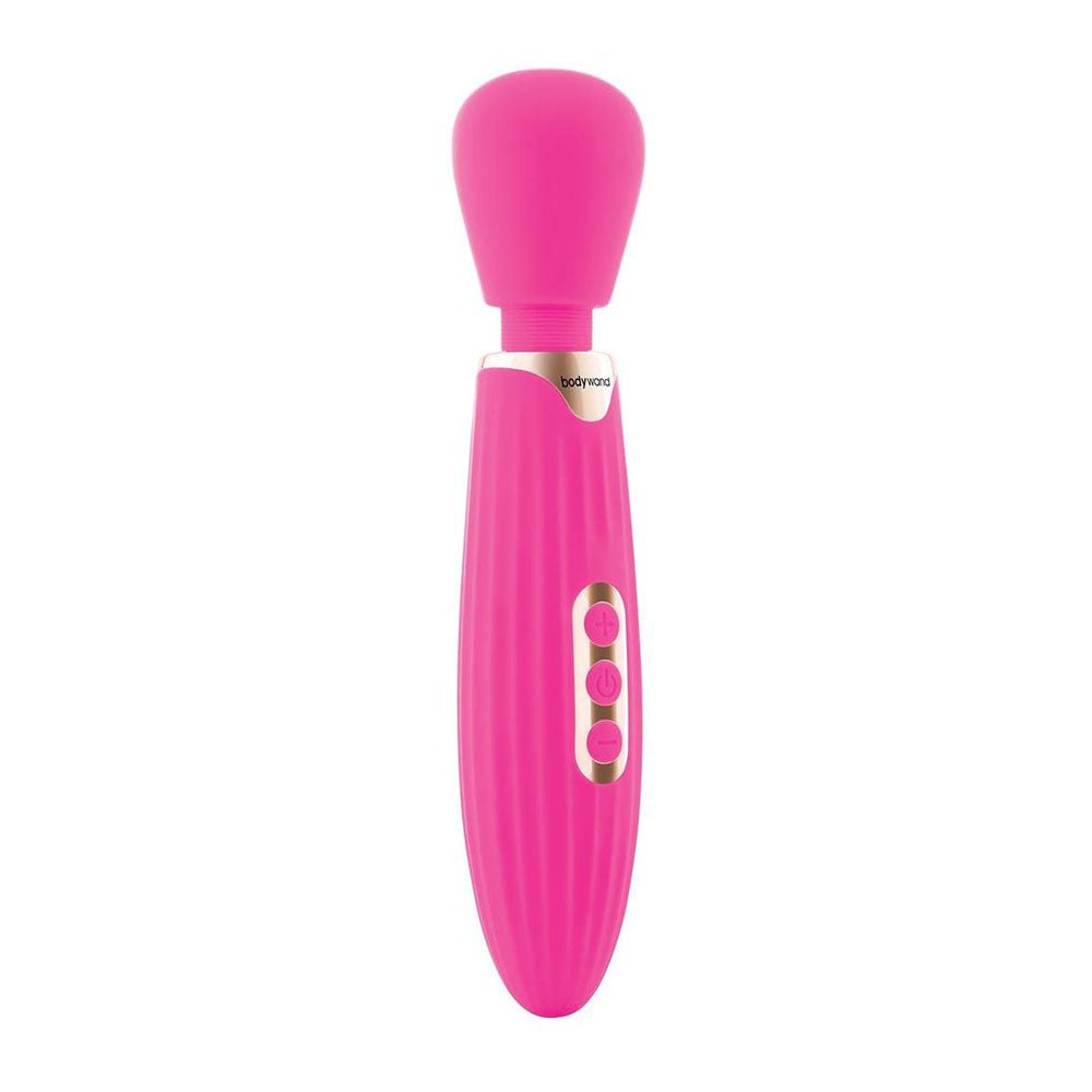 BodyWand Rumble Wand 8 Inch Hot Pink Silicone USB Rechargeable Massage Wand for Deep Rumbling Stimulation - VIBRATORS