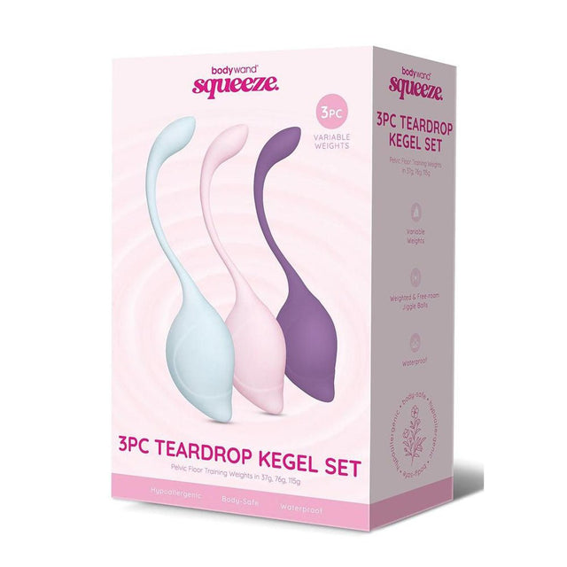 Bodywand Squeeze 3pc Teardrop Kegel Set - Weighted Kegel Set - 3 Piece Kit - KEGEL TOYS