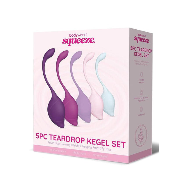 Bodywand Squeeze 5pc Teardrop Kegel Set - Weighted Kegel Set - 5 Piece Kit - KEGEL TOYS