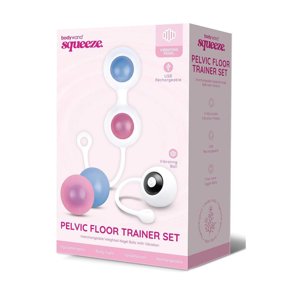 Bodywand Squeeze Pelvic Floor Trainer Set - USB Rechargeable Weighted Vibrating Kegel Set - KEGEL TOYS