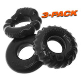 Bonemaker 3 Pc Cockring Set Black - Adult Toys