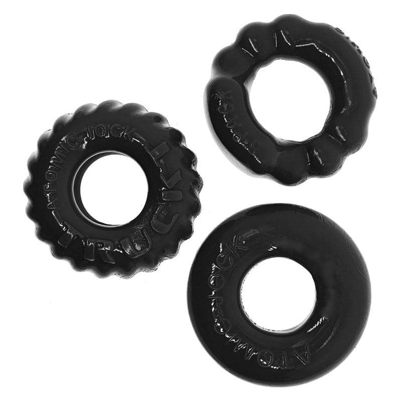 Bonemaker 3 Pc Cockring Set Black - Adult Toys