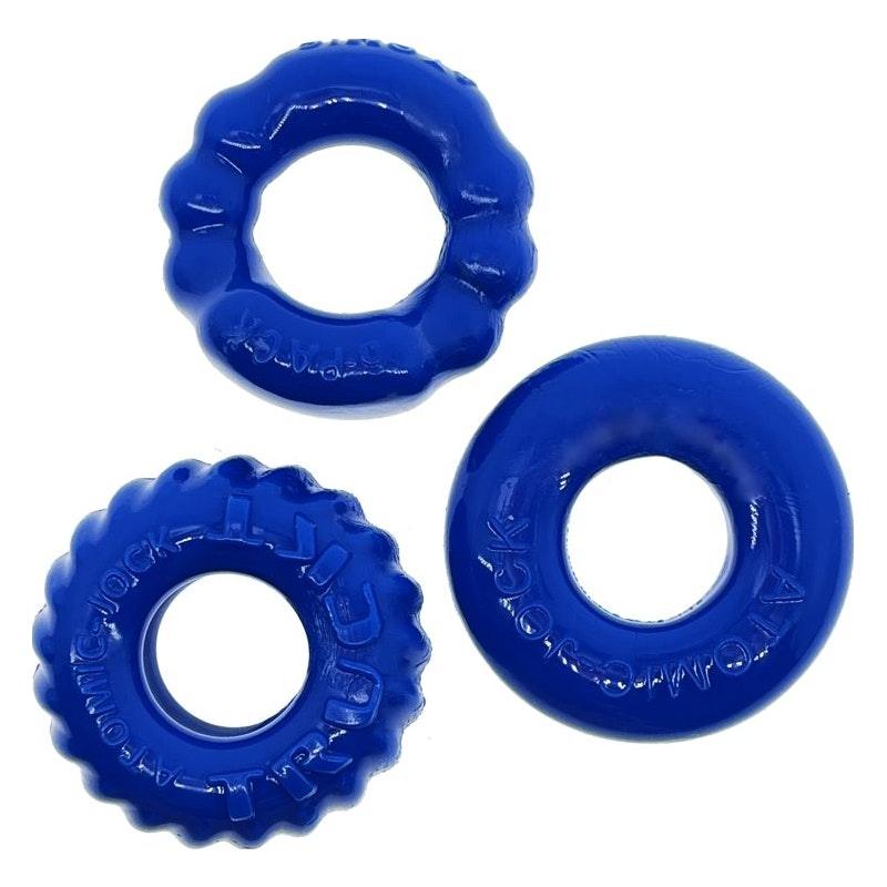 Bonemaker 3 Pc Cockring Set Pool Blue - Naughty by Nature Adult Store