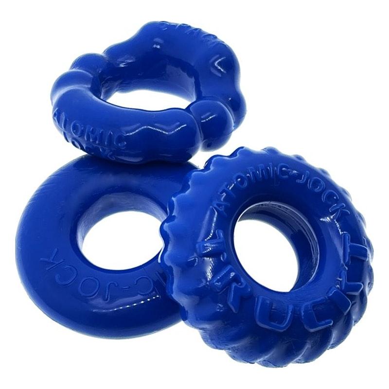 Bonemaker 3 Pc Cockring Set Pool Blue - Naughty by Nature Adult Store