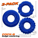 Bonemaker 3 Pc Cockring Set Pool Blue - Naughty by Nature Adult Store