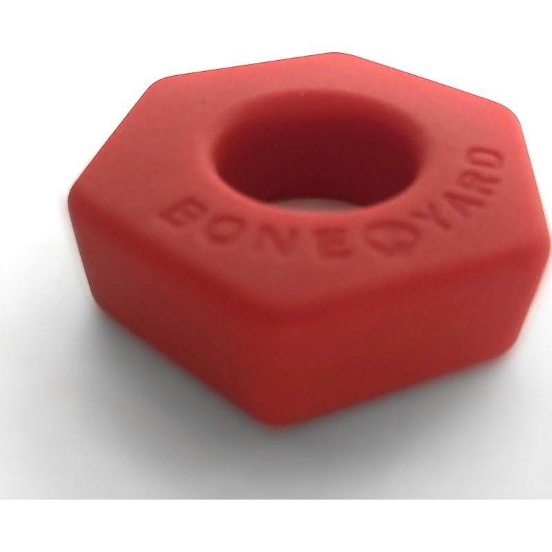 Boneyard Bust a Nut Cockring – Red Soft Silicone Nut - Shaped Ring - Adult Toys