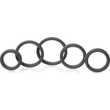 Boneyard Silicone Ring 5 Pc Kit Black - Adult Toys