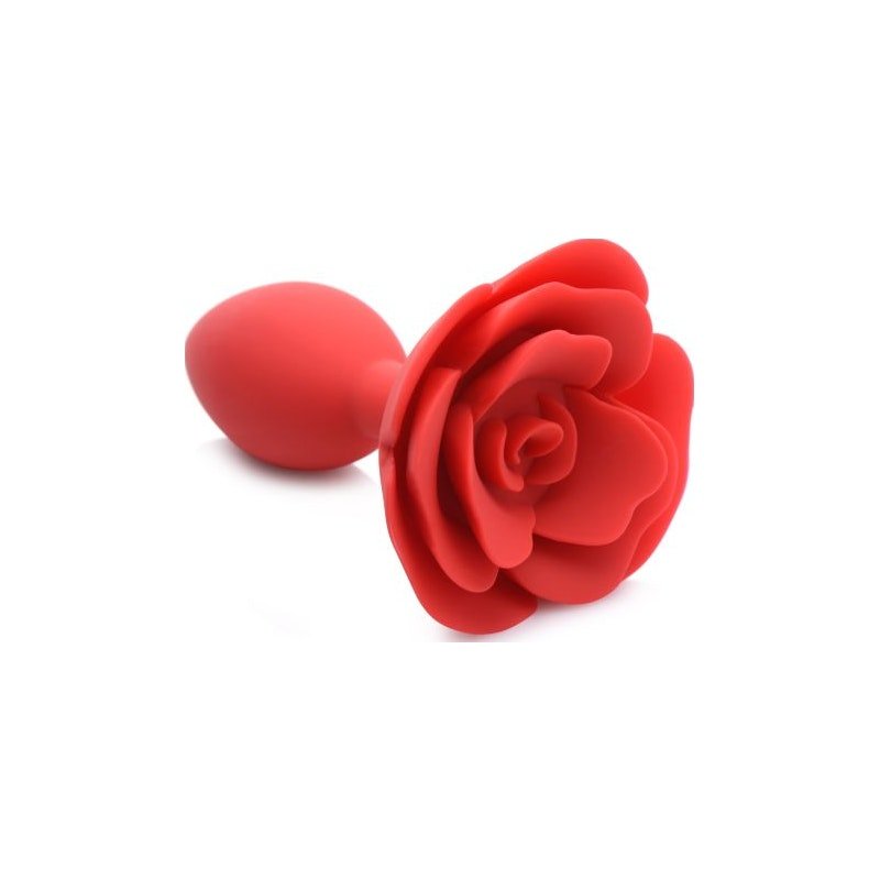 Booty Bloom Silicone Rose Plug Large Red - Adult Toys