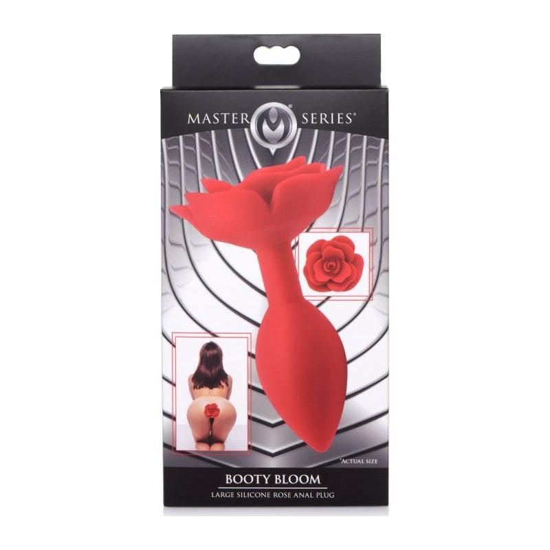 Booty Bloom Silicone Rose Plug Large Red - Naughty by Nature Adult Store