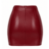 Bordeaux Affair Wet Look Mini Skirt Burgundy - Lingerie