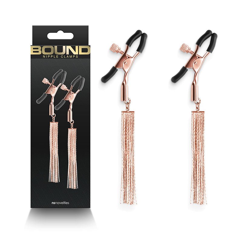 Bound Nipple Clamps - D2 - Rose Gold - Rose Gold Nipple Clamps - Set of 2 - BONDAGE - TOYS