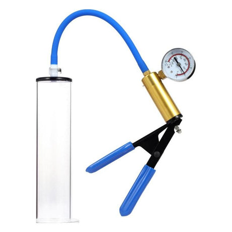 Brass Pistol Penis Pump Set with Gauge, Hose and Cylinder - Adult Toys