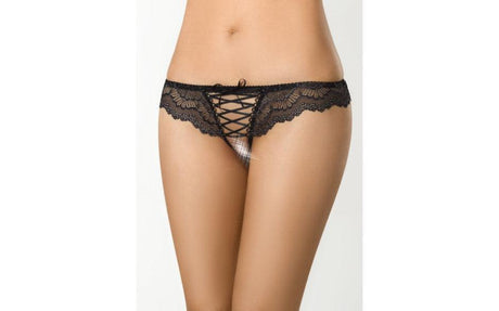 Brazilian Open Crotch Panty Black - Lingerie