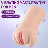 Brenna Dual Density 3 Speed 7 Mode Vibrating Realistic Masturbator - Adult Toys