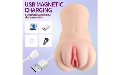 Brenna Dual Density 3 Speed 7 Mode Vibrating Realistic Masturbator - Adult Toys