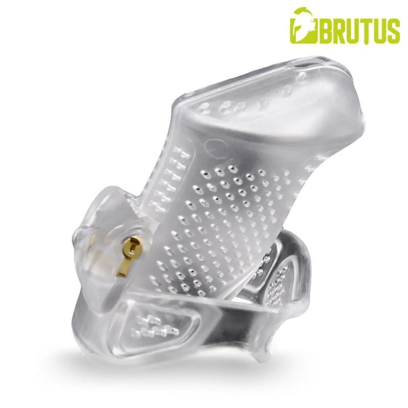 Brutus Airmesh Chastity Cage Clear - Adult Toys
