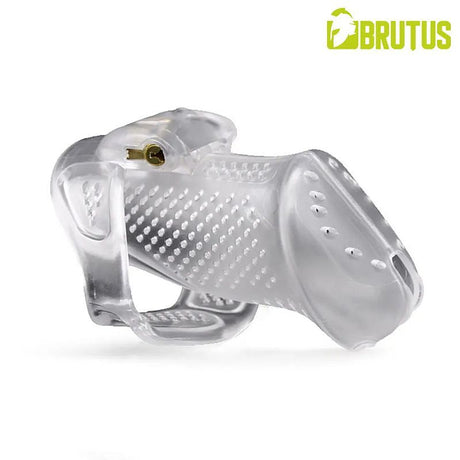 Brutus Airmesh Chastity Cage Clear - Adult Toys