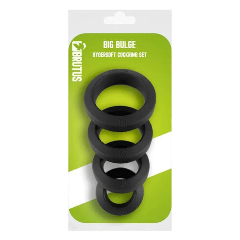 Brutus Big Bulge Silicone Cock Ring 4 Pc Set - Adult Toys
