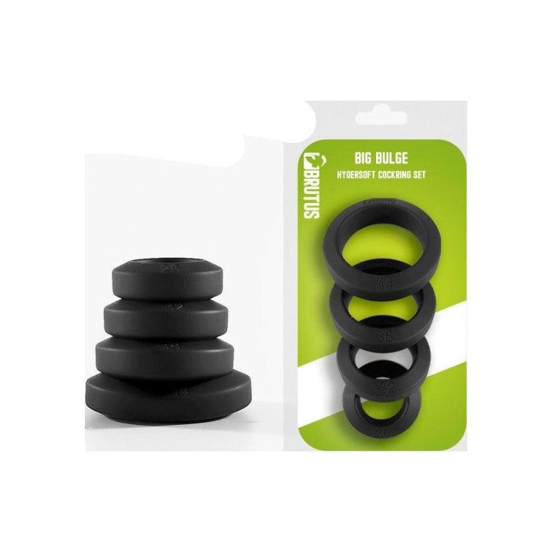 Brutus Big Bulge Silicone Cock Ring 4 Pc Set - Naughty by Nature Adult Store