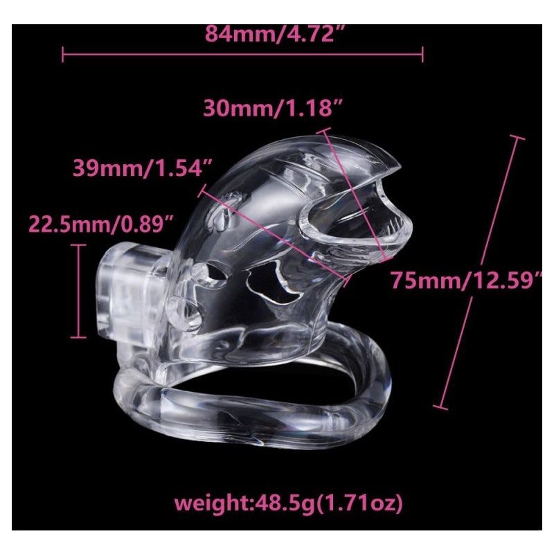 Brutus Shark Chastity Cage Clear - Adult Toys