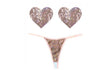 Bubbly Feels Nude Sequin Pantie and Heart Pastie Set - Adult Toys