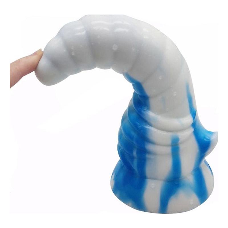 Bull Horn Dildo Blue/White - Naughty by Nature Adult Store