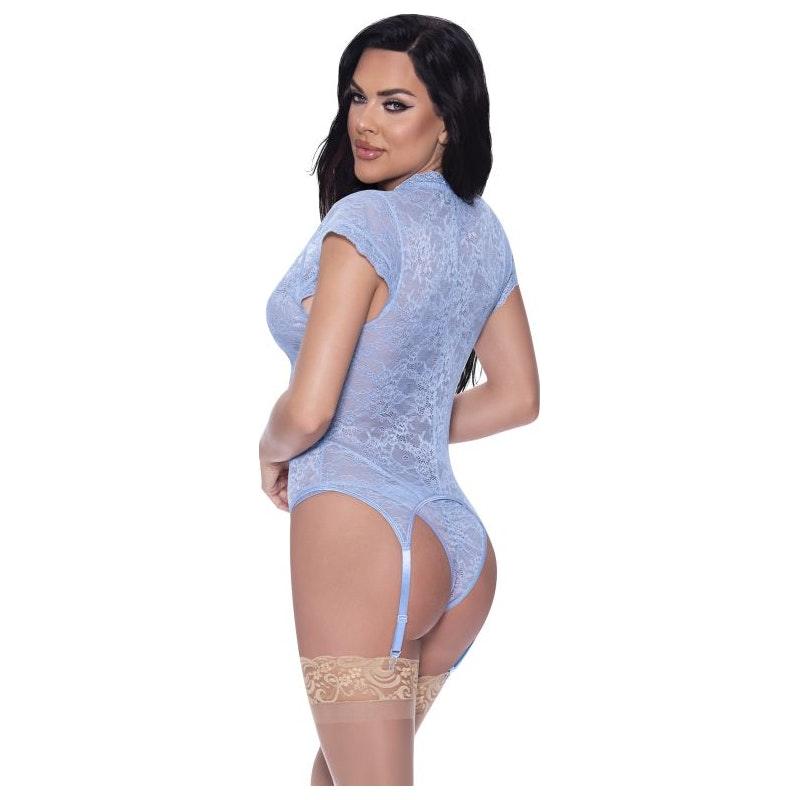 Cap Sleeve Basque and Thong Set - Lingerie