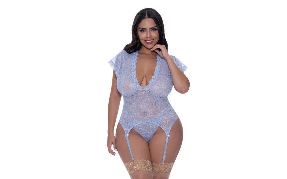 Cap Sleeve Basque and Thong Set - Naughty by Nature Adult Store