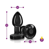 Cheeky Charms Gunmetal Rechargeable Vibrating Metal Butt Plug w Remote Small - Naughty by Nature Adult Store