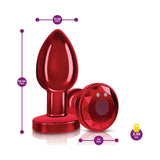 Cheeky Charms Red Rechargeable Vibrating Metal Butt Plug w Remote Medium - Naughty by Nature Adult Store