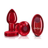 Cheeky Charms Red Rechargeable Vibrating Metal Butt Plug w Remote Small - Naughty by Nature Adult Store