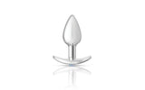 Cheeky Charms Silver Anchor Butt Plug w Clear and Pink Jewel Kit - Adult Toys