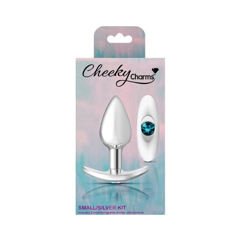 Cheeky Charms Silver Anchor Butt Plug w Clear and Pink Jewel Kit - Naughty by Nature Adult Store