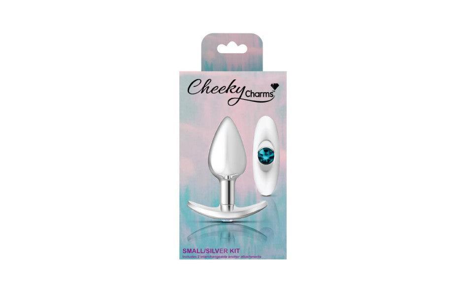 Cheeky Charms Silver Anchor Butt Plug w Clear and Pink Jewel Kit - Naughty by Nature Adult Store