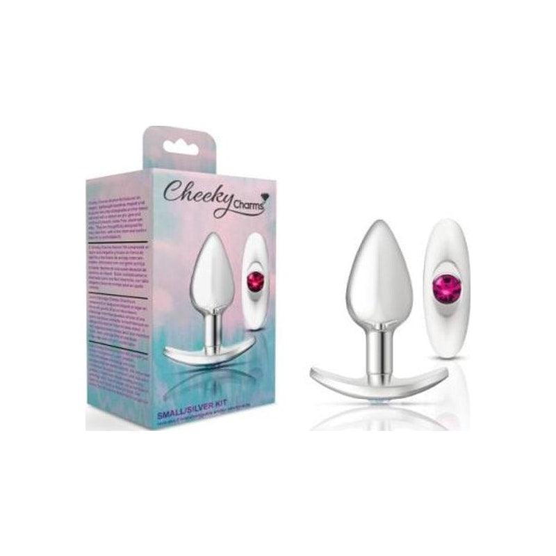 Cheeky Charms Silver Anchor Butt Plug w Clear and Teal Jewel Kit - Adult Toys