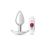 Cheeky Charms Silver Anchor Butt Plug w Clear and Teal Jewel Kit - Adult Toys